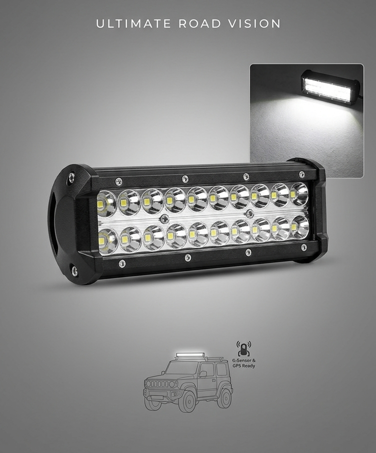 KODIAK 7" ULTRA-BRIGHT DUAL-ROW OFF-ROAD LED LIGHT BAR (120W SPOT & FLOOD)