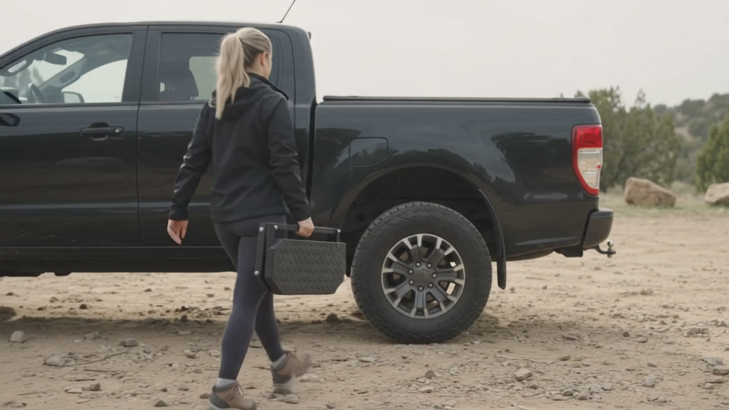 Kodiak Heavy-Duty Adjustable Folding Tire Step for Truck & SUV (300 lbs Capacity)