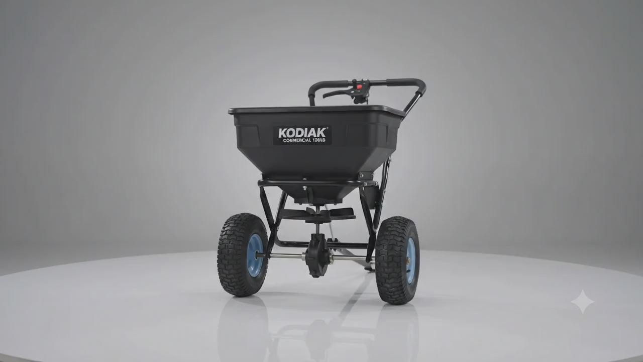 Kodiak Commercial 130lb Heavy-Duty Tow-Behind Salt & Fertilizer Spreader for ATV/UTV